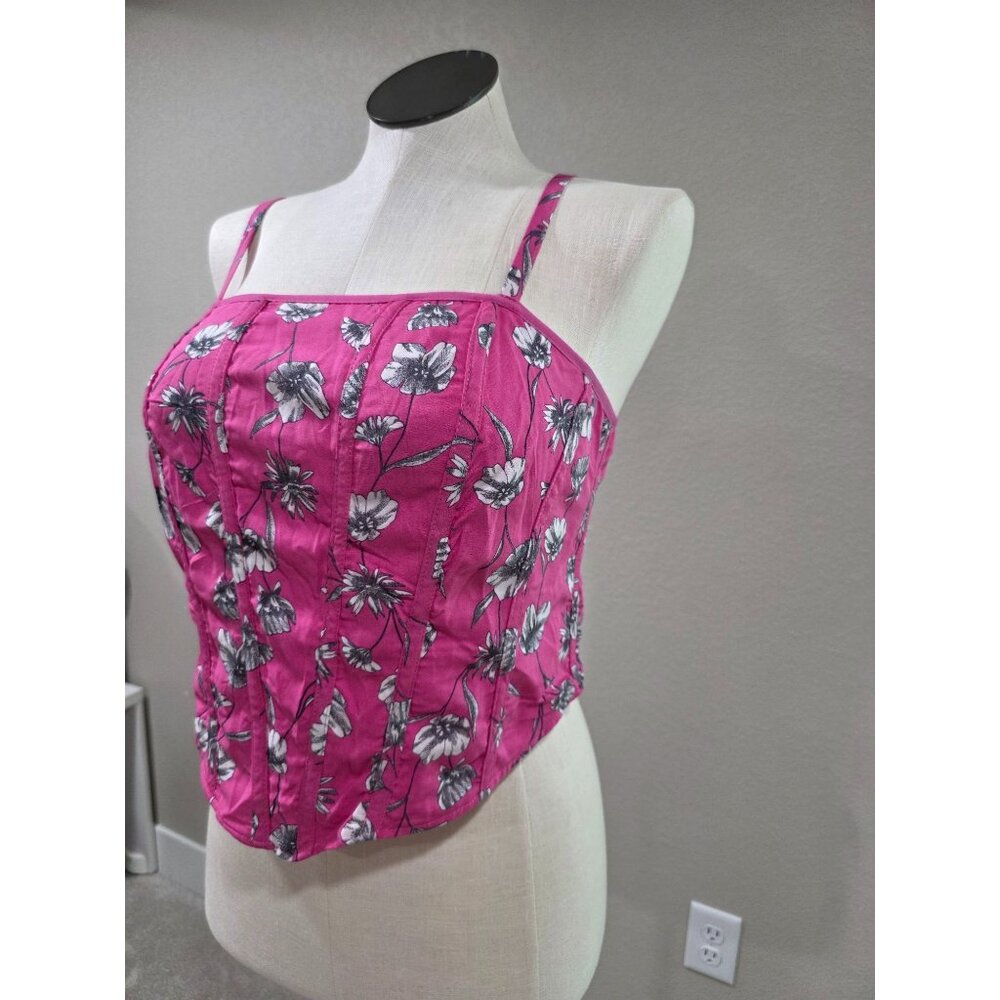 Torrid floral Corset Style Top With Smocked Back & Adjustable Straps -Size L